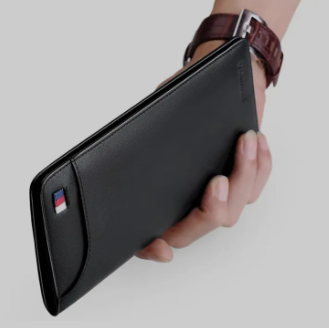 Mobile Cover and Card Holder Long Wallet - Black | Designer Leather Men Wallet | Coin Pocket Purse