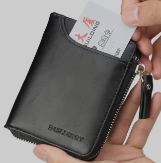 Men's Vintage Wallet | Small Zipped Wallet with Coin Pocket & 6 Card Slots | Durable PU Leather
