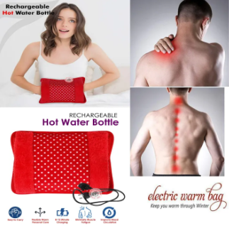 Electric Hot Hand Warmer Water Bag | Rechargeable Heating Pad for Pain Relief