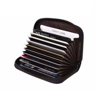 Credit Card Holder with Wallet | PU Leather Card & Cash Wallet | Compact Coin Purse for Men & Women