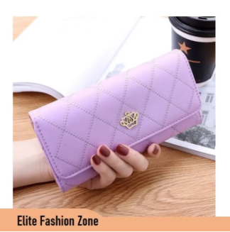 Women Ladies Leather Wallet Long Zip Purse Wallet Checkbook Cover Lightweight