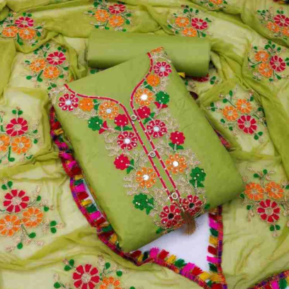 Stylish Unstitched Georgette 3 Piece Shalwar Kameez Dress For Girls Women