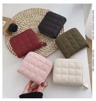 Mini Women's Short Zipper Zero Wallet Soft Leather Bag | Anti-Theft Cartoon Geometric Design