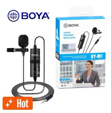Boya BY-M1 Microphone - Professional Black Mic for Mobile and DSLR