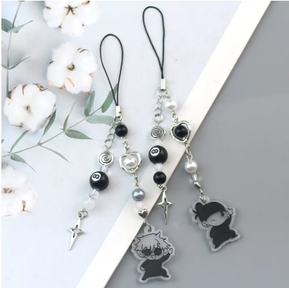 Anime Keychain Geto Suguru Satoru Gojo Cosplay Resin Phone Charm Pendant Bag Keyring