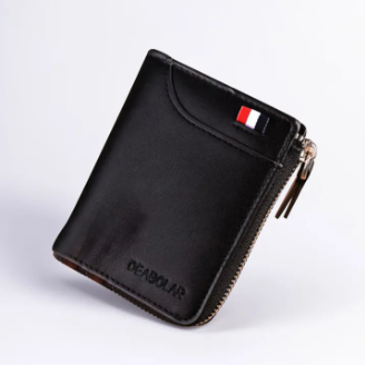 Mens Small Casual Travelling Cards Holder PU Leather Zipper Wallet | Coin Purse for Men