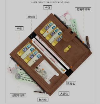 Mens Long Zipper PU Leather Wallet | Portable PU Leather Long Wallet for Men | Stylish Multi-Compartment Purse