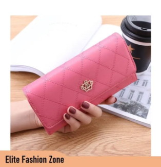 Women Ladies Leather Wallet Long Zip Purse Wallet Checkbook Cover Lightweight