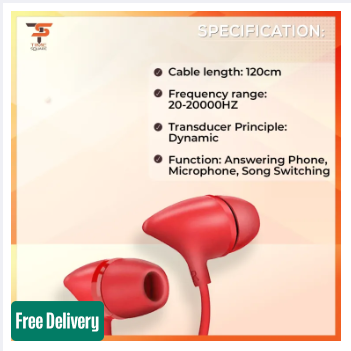 Uiisii C100 Super Bass Stereo In Ear Headphone