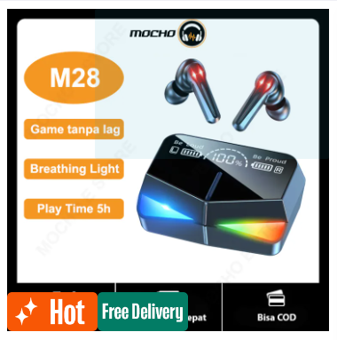 MOCHO Headset Bluetooth Gaming TWS M28 Dual Mode BT V5.1 LED Smart Display