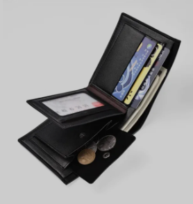 Black PU Leather Wallet For Men | Stylish Leather Wallet | Durable & Spacious Design | Gift For Him